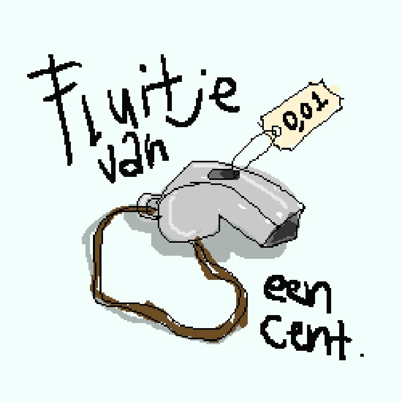 Illustration with a dutch word joke about a whistle.