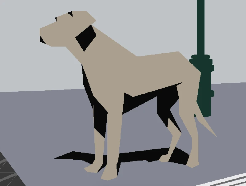 Illustration of a dog at the train station.