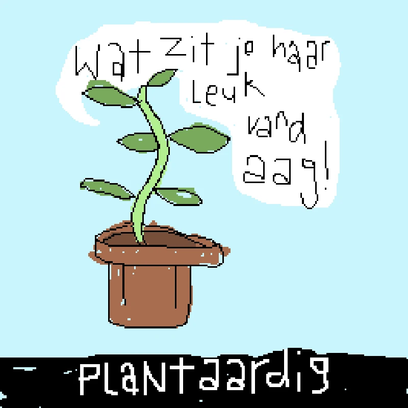 Illustration with a dutch word joke about a plant.