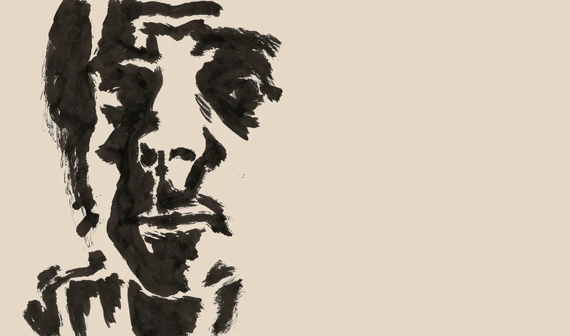 Ink painting of Sam.