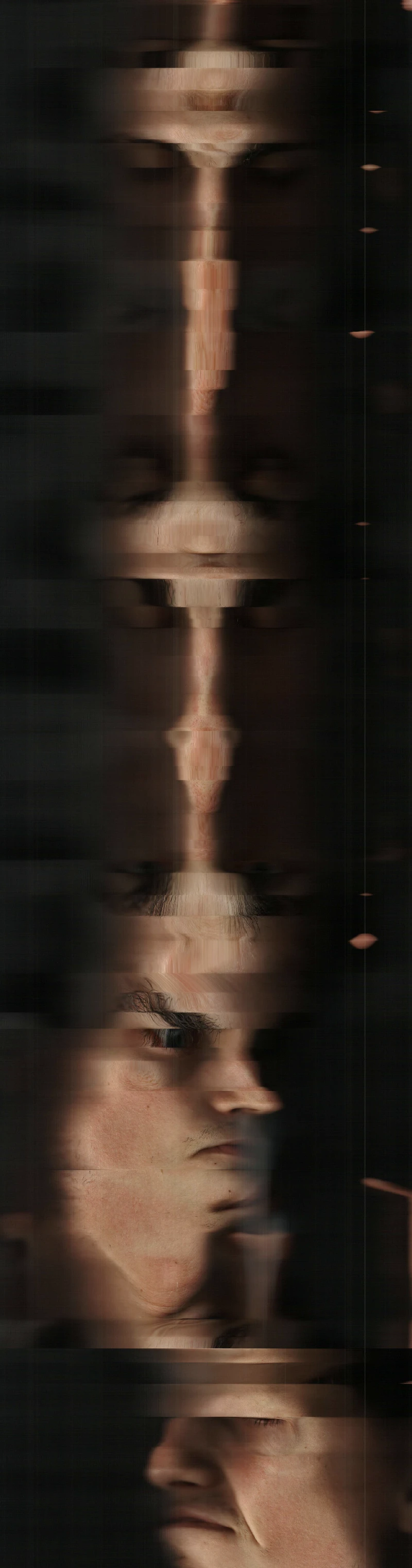 Lars' face scanned with a hand-scanner.