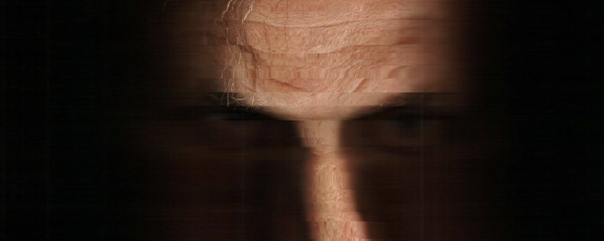 My dad's face scanned with a hand-scanner.