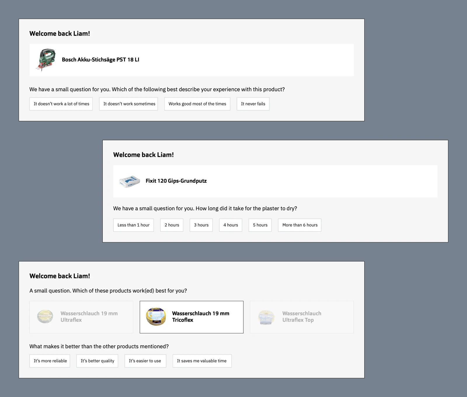 Different variations of asking input.