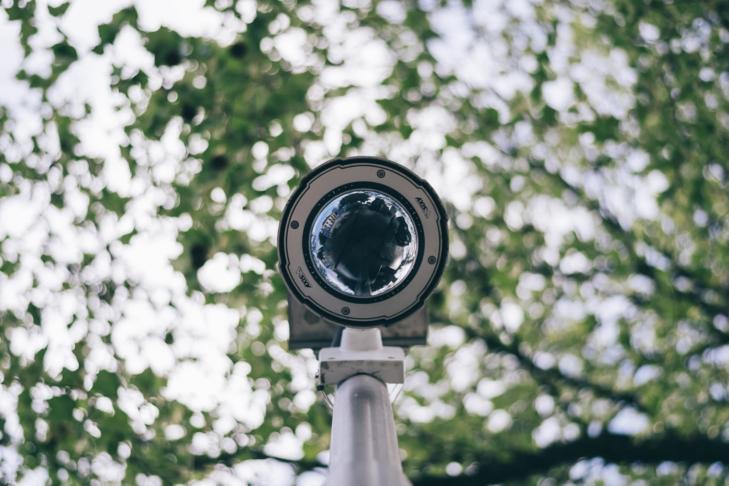 Photo of a security camera that effects in a fisheye view.