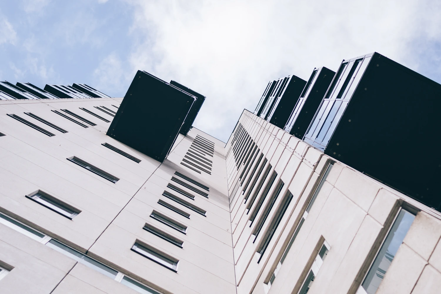 Photo of building in Tilburg with interesting balconies.