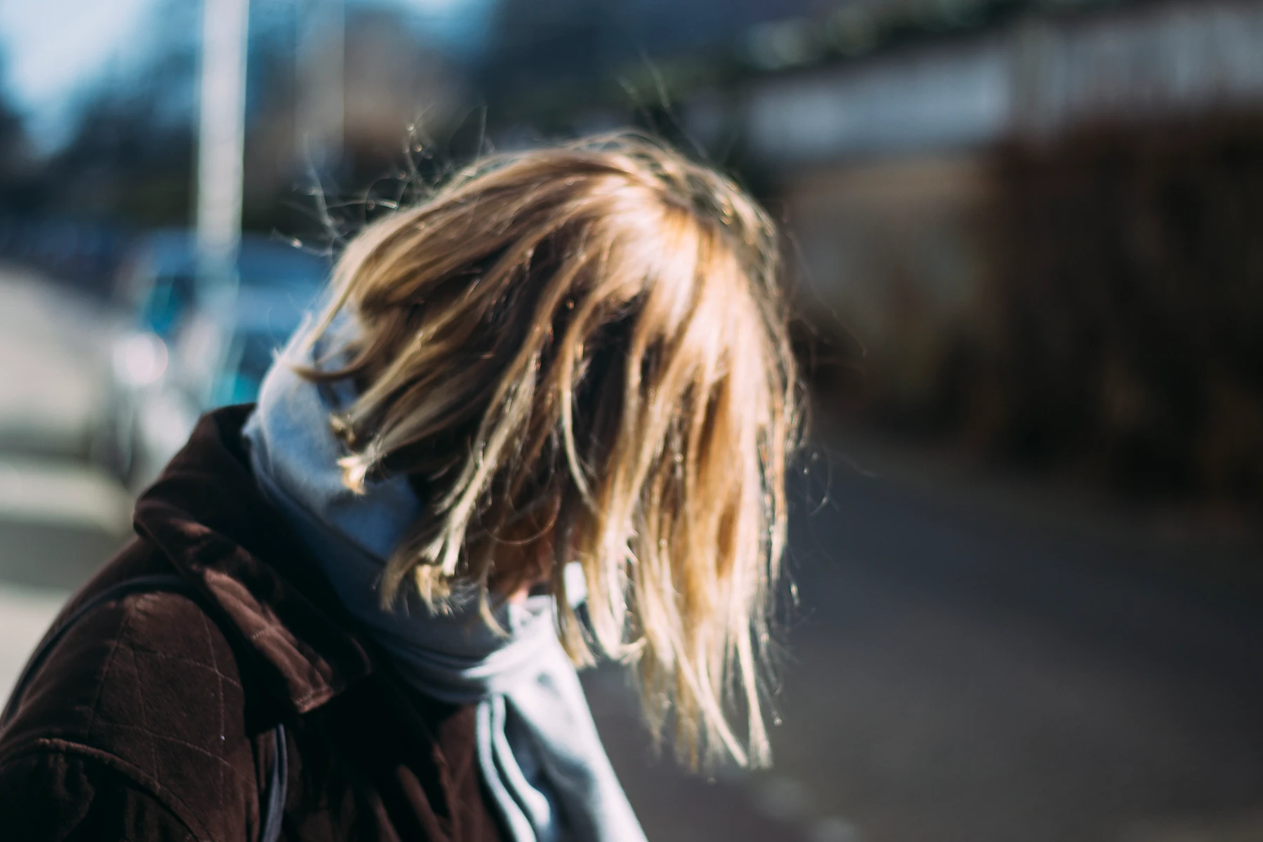 Photo of my girlfriend but you can not see her face because her hair is in front of it.