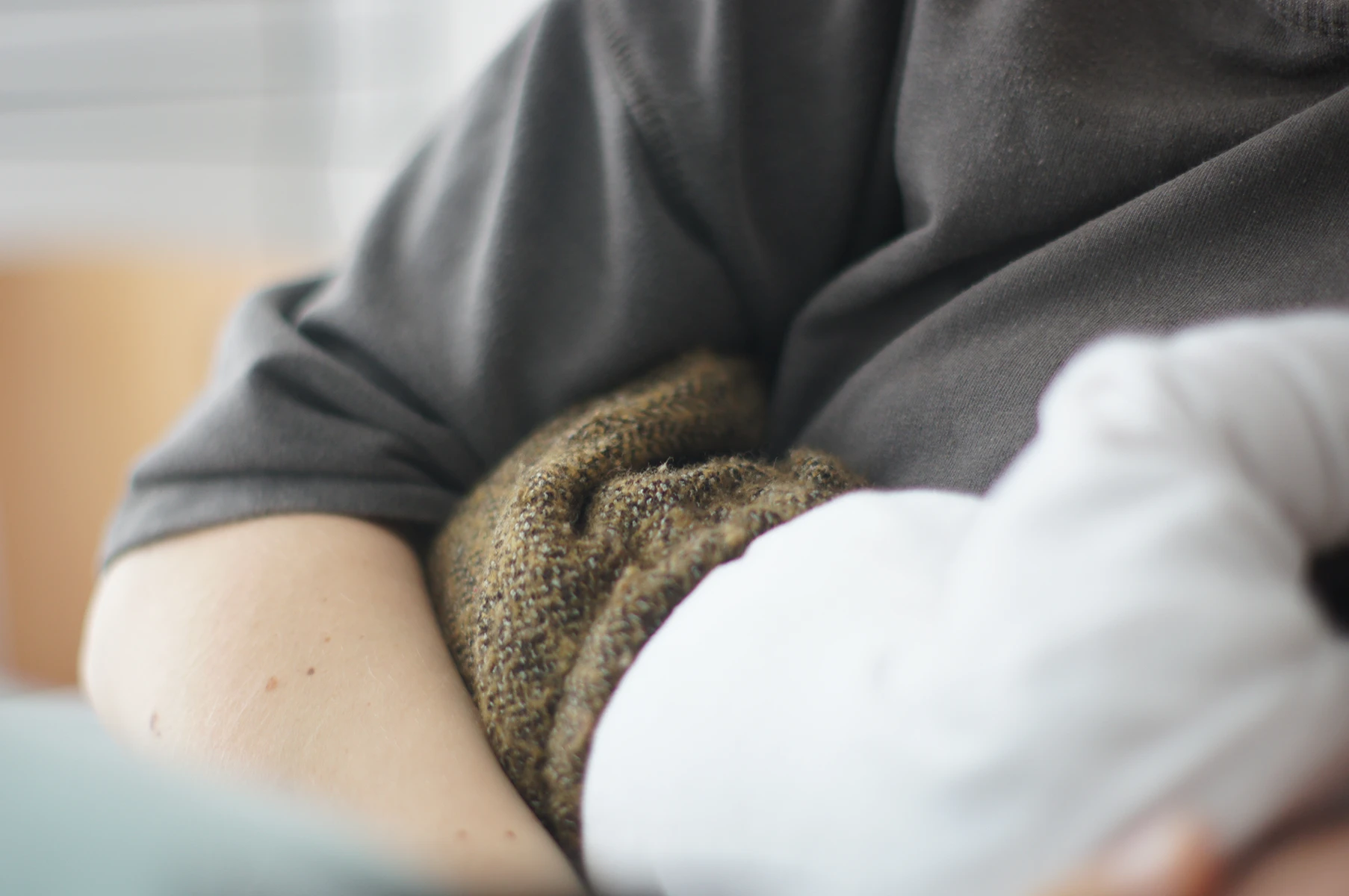 Photo of my son's pants and my girlfriend's arm.