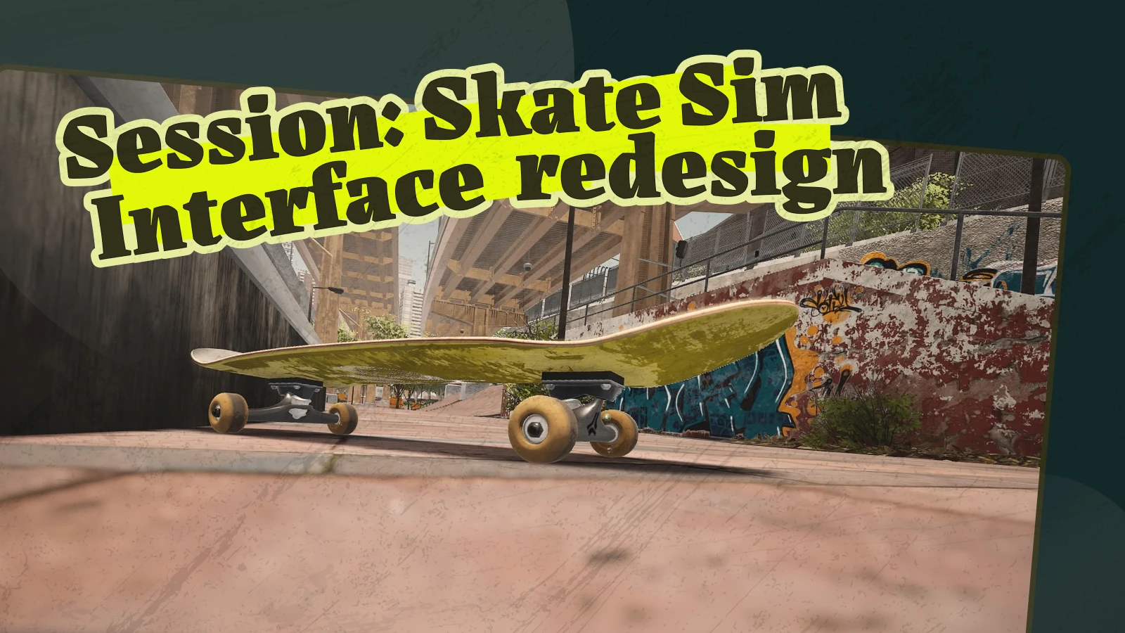 Introducing the project with the name and an image of a skateboard.